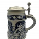 Vintage German Stein Blue/Gray Relief Scene Ornate Pewter Lid Handle Original Vintage German Stein Blue/Gray Relief Scene Ornate Pewter Lid Handle Original