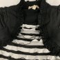 Speechless Girls Ruffle Striped Dress With Bolero Jacket Size 5 Black White