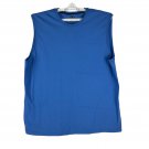 Athletic Works Mens 2XL Blue Cotton Sleeveless Top Tank Shirt Casual Round Neck