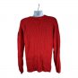 Nautica Jeans Company Mens Red Ribbed Sweater XL Long Sleeve Ramie Cotton Blend