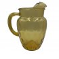 Vintage 1960s Hazel Atlas Amber Glass Pitcher Mid-Century Modern Textured Handle
