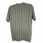 Basic Equipment Mens Henley Shirt Size Large Gray Striped Short Sleeve