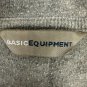 Basic Equipment Mens Henley Shirt Size Large Gray Striped Short Sleeve
