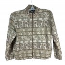 Teddi Women’s Fleece Full Zip Jacket Size L Tan Animal Print Lightweight