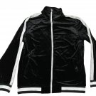 Velvet Black Track Jacket XXL With White Stripes Full Zip Unisex Velvet Black Track Jacket XXL With White Stripes Full Zip Unisex