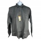 Stitch Note Mens Grey Long Sleeve Shirt L Classic Collar 100% Egyptian Cotton
