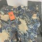 Womens Floral & Leopard Print Stretch Pants S/M Gray Blue Casual Made In China