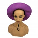 Sun Shade Purple & Gray Wide Brim Hat With Chin Strap & Mesh Panels