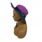 Sun Shade Purple & Gray Wide Brim Hat With Chin Strap & Mesh Panels