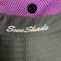 Sun Shade Purple & Gray Wide Brim Hat With Chin Strap & Mesh Panels