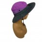 Sun Shade Purple & Gray Wide Brim Hat With Chin Strap & Mesh Panels