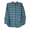 Woman Within Teal Blue Plaid Flannel Button Down Shirt Womens Size 1X Woman Within Teal Blue Plaid Flannel Button Down Shirt Womens Size 1X