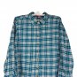 Woman Within Teal Blue Plaid Flannel Button Down Shirt Womens Size 1X