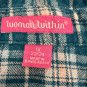 Woman Within Teal Blue Plaid Flannel Button Down Shirt Womens Size 1X