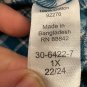 Woman Within Teal Blue Plaid Flannel Button Down Shirt Womens Size 1X