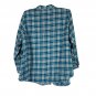 Woman Within Teal Blue Plaid Flannel Button Down Shirt Womens Size 1X