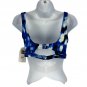 Time And Tru Blue Patterned Swim Top Size Small Adjustable Back Straps