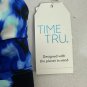 Time And Tru Blue Patterned Swim Top Size Small Adjustable Back Straps