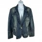 Baccini Womens Denim Blazer Jacket Size L 80% Cotton 18% Polyester 2% Spandex
