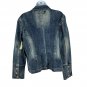 Baccini Womens Denim Blazer Jacket Size L 80% Cotton 18% Polyester 2% Spandex