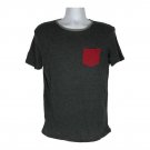 American Eagle Outfitters Mens Slouchy T-Shirt Small Grey With Red Pocket