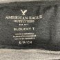 American Eagle Outfitters Mens Slouchy T-Shirt Small Grey With Red Pocket