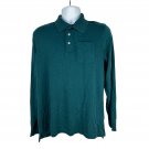 Croft & Barrow Mens Long Sleeve Polo Shirt Teal Blue Size M Soft