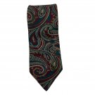 Campus All Silk Mens Tie Paisley Print Multicolor Made In USA Dry Clean Only
