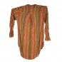 PrAna Women's Striped Long Sleeve Button-Down Tunic Shirt Size L