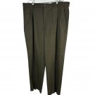 Claiborne Mens Size 40x32 Dress Pants Brown Herringbone Flat Front Pleated