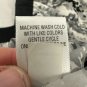 Apt. 9 Womens Square-Neck Short-Sleeve Blouse Size L Abstract Print Black/Gray