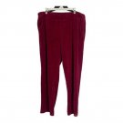 Kim Rogers Womens Burgundy Pants 1X Pull-On Stretch Cotton Blend Velour Fabric
