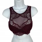 Victoria’s Secret PINK Lace High Neck Bralette XS Burgundy Soft Padded Lined Victoria’s Secret PINK Lace High Neck Bralette XS Burgundy Soft Padded Lined