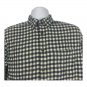 Lands End Mens Medium Plaid Button Down Shirt Navy Cream Classic Fit Casual