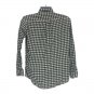 Lands End Mens Medium Plaid Button Down Shirt Navy Cream Classic Fit Casual