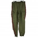 So Green Cargo Jogger Pants Stripe Detail Size Medium Elastic Waist 100% Tencel So Green Cargo Jogger Pants Stripe Detail Size Medium Elastic Waist 100% Tencel