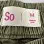 So Green Cargo Jogger Pants Stripe Detail Size Medium Elastic Waist 100% Tencel