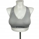 Puma Gray Sports Bra L Racerback Adjustable Straps Breathable Nylon Blend Puma Gray Sports Bra L Racerback Adjustable Straps Breathable Nylon Blend