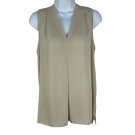 Violet & Claire Womens Sleeveless Beige Blouse Size M 100% Polyester
