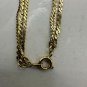 Gold-Toned Triple Strand Necklace With Lobster Clasp