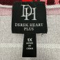 Derek Heart Plus Womens Plaid Button-Down Shirt Dress Red Black 1X Long Sleeve