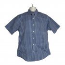 Lands End Mens Blue Plaid Shirt M Traditional Fit Short Sleeve Button-Down Lands End Mens Blue Plaid Shirt M Traditional Fit Short Sleeve Button-Down