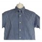 Lands End Mens Blue Plaid Shirt M Traditional Fit Short Sleeve Button-Down