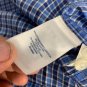 Lands End Mens Blue Plaid Shirt M Traditional Fit Short Sleeve Button-Down