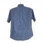 Lands End Mens Blue Plaid Shirt M Traditional Fit Short Sleeve Button-Down