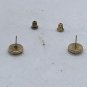Round Gold Tone Stud Earrings With Intricate Geometric Design And Secure Backs