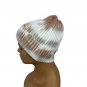 Sonoma Goods For Life Beanie Hat Tie-Dye Pattern One Size Beige & White