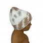 Sonoma Goods For Life Beanie Hat Tie-Dye Pattern One Size Beige & White