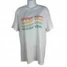 Ava Jane Blanke Summer Vibes White Graphic T-Shirt Medium Relaxed Fit Ava Jane Blanke Summer Vibes White Graphic T-Shirt Medium Relaxed Fit