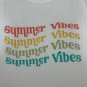 Ava Jane Blanke Summer Vibes White Graphic T-Shirt Medium Relaxed Fit